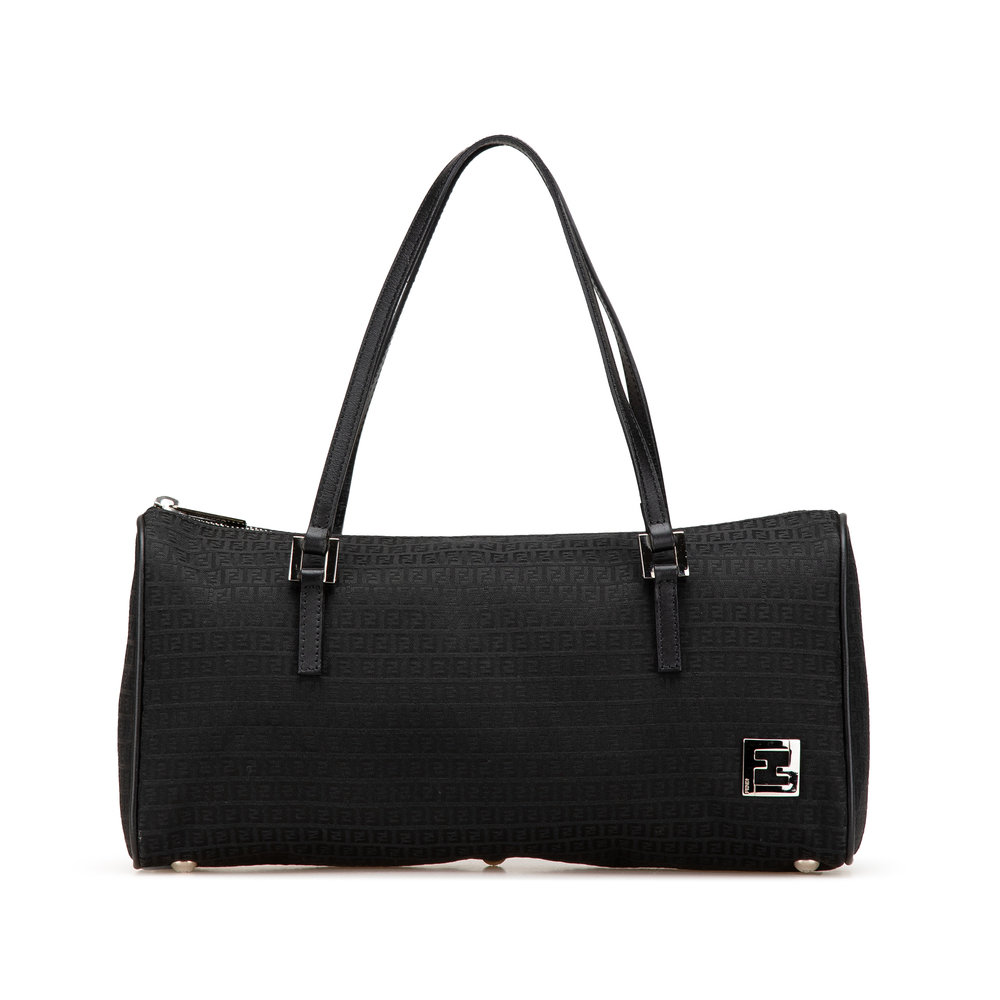 Pre-Loved Fendi Micro Zucchino Canvas Bauletto Handbag